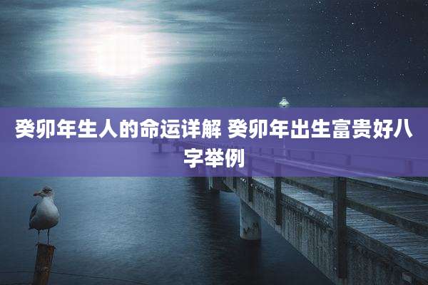 癸卯年生人的命运详解 癸卯年出生富贵好八字举例