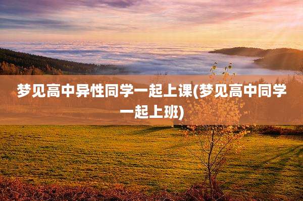 梦见高中异性同学一起上课(梦见高中同学一起上班)