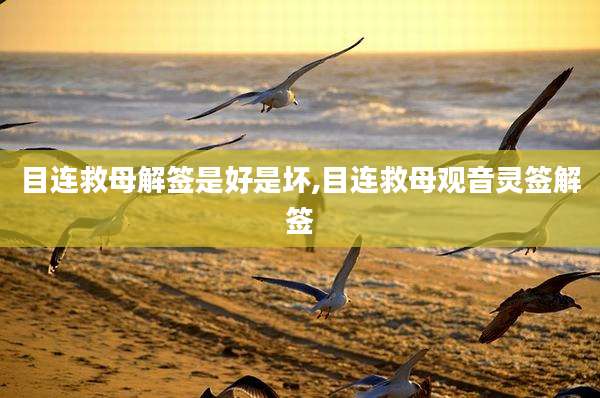 目连救母解签是好是坏,目连救母观音灵签解签