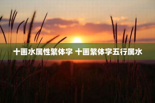 十画水属性繁体字 十画繁体字五行属水