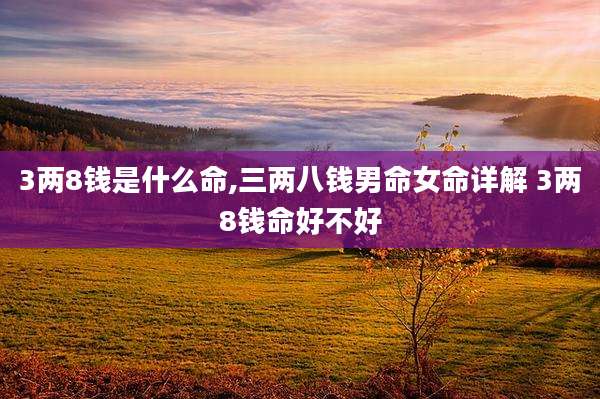 3两8钱是什么命,三两八钱男命女命详解 3两8钱命好不好