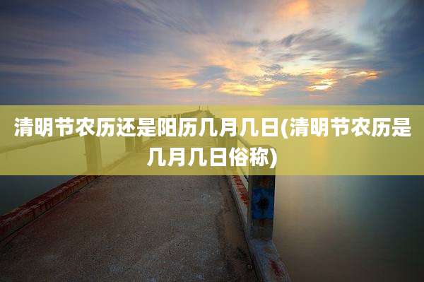 清明节农历还是阳历几月几日(清明节农历是几月几日俗称)