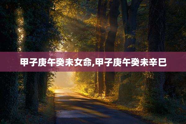 甲子庚午癸未女命,甲子庚午癸未辛巳