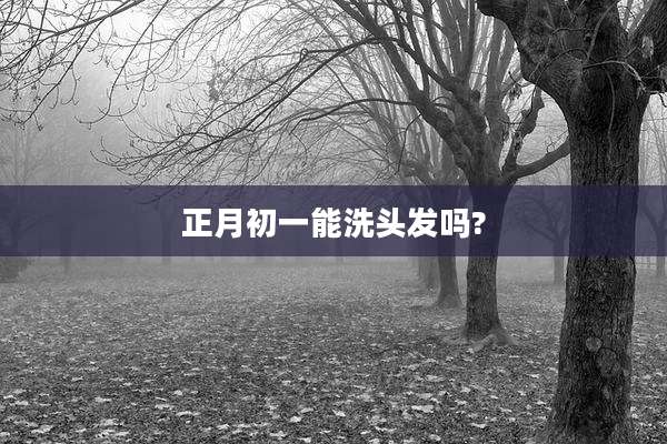 正月初一能洗头发吗?
