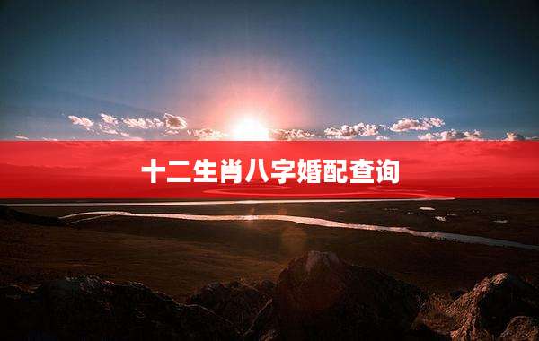 十二生肖八字婚配查询