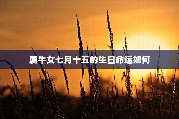 属牛女七月十五的生日命运如何