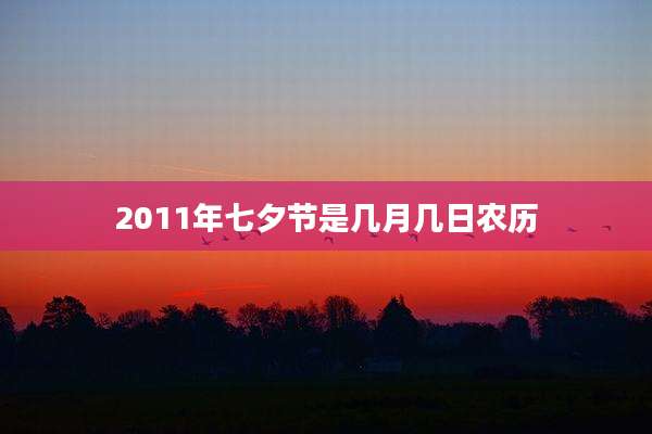 2011年七夕节是几月几日农历