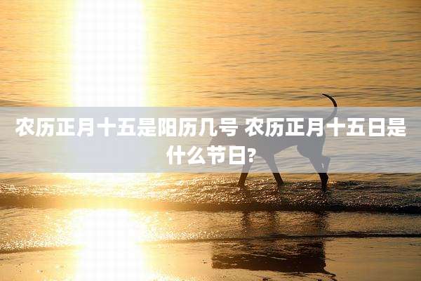 农历正月十五是阳历几号 农历正月十五日是什么节日?