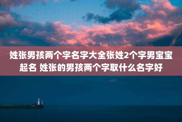 姓张男孩两个字名字大全张姓2个字男宝宝起名 姓张的男孩两个字取什么名字好