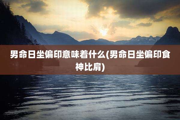 男命日坐偏印意味着什么(男命日坐偏印食神比肩)