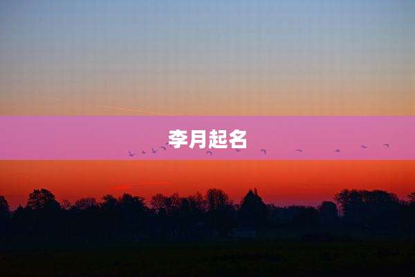 李月起名
