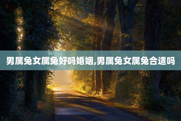 男属兔女属兔好吗婚姻,男属兔女属兔合适吗