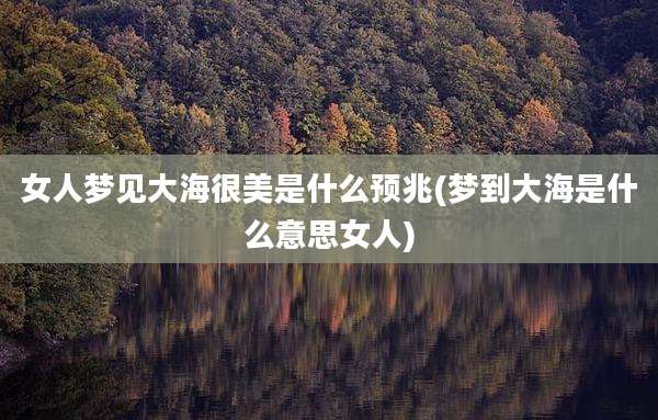 女人梦见大海很美是什么预兆(梦到大海是什么意思女人)