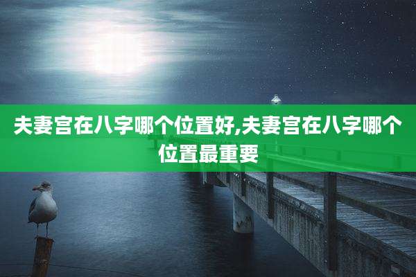 夫妻宫在八字哪个位置好,夫妻宫在八字哪个位置最重要