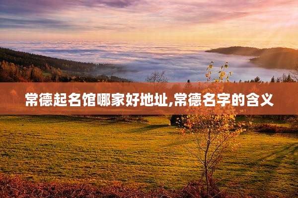 常德起名馆哪家好地址,常德名字的含义