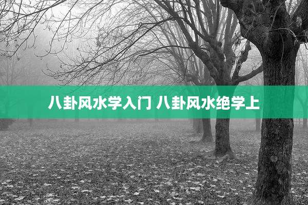 八卦风水学入门 八卦风水绝学上