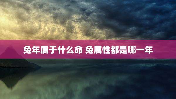 兔年属于什么命 兔属性都是哪一年