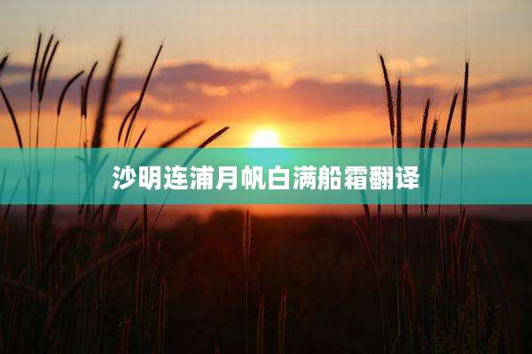 沙明连浦月帆白满船霜翻译