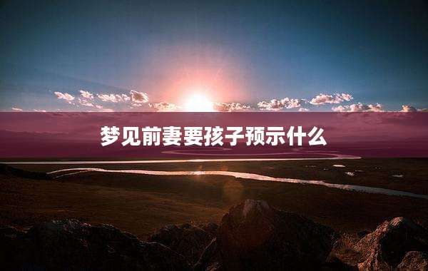 梦见前妻要孩子预示什么