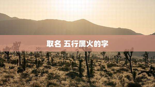 取名 五行属火的字