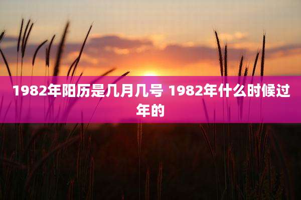 1982年阳历是几月几号 1982年什么时候过年的