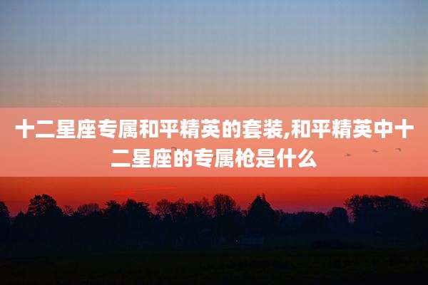 十二星座专属和平精英的套装,和平精英中十二星座的专属枪是什么