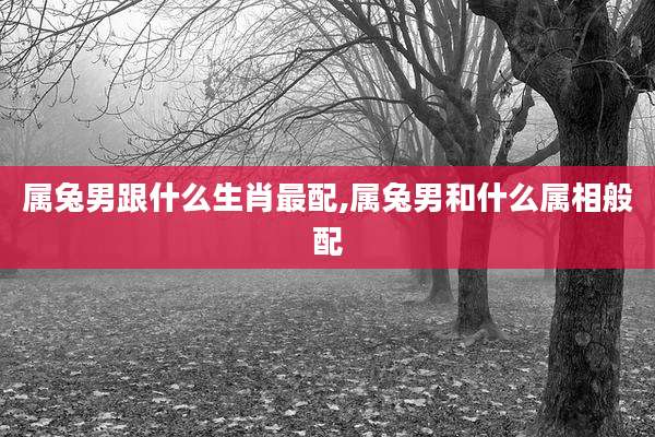 属兔男跟什么生肖最配,属兔男和什么属相般配