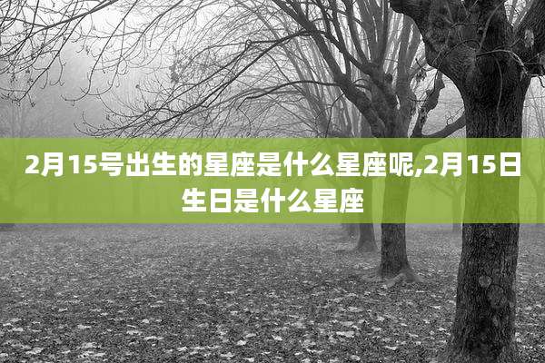 2月15号出生的星座是什么星座呢,2月15日生日是什么星座