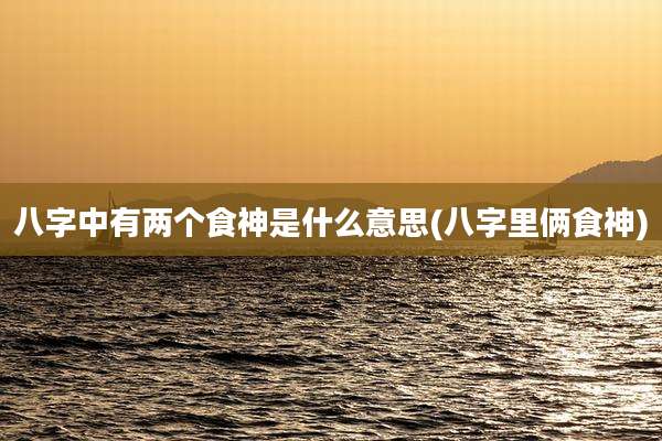 八字中有两个食神是什么意思(八字里俩食神)