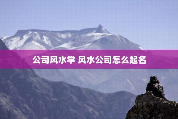 公司风水学 风水公司怎么起名