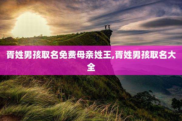 胥姓男孩取名免费母亲姓王,胥姓男孩取名大全