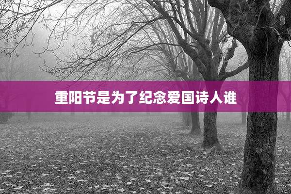 重阳节是为了纪念爱国诗人谁