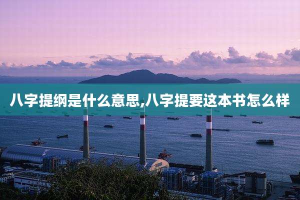 八字提纲是什么意思,八字提要这本书怎么样