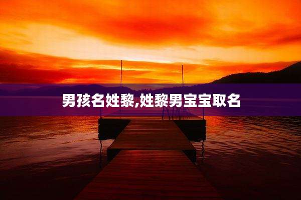 男孩名姓黎,姓黎男宝宝取名