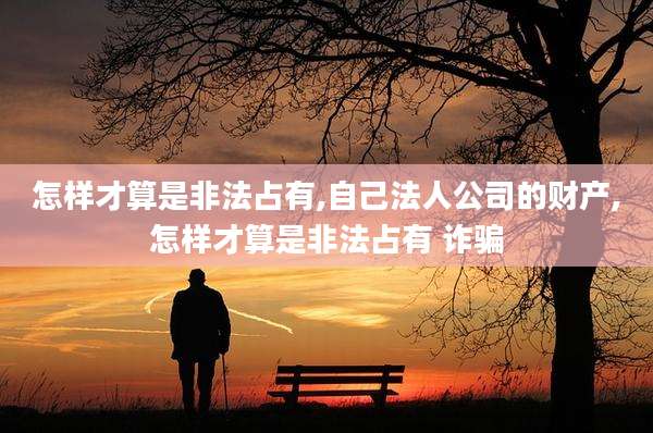 怎样才算是非法占有,自己法人公司的财产,怎样才算是非法占有 诈骗