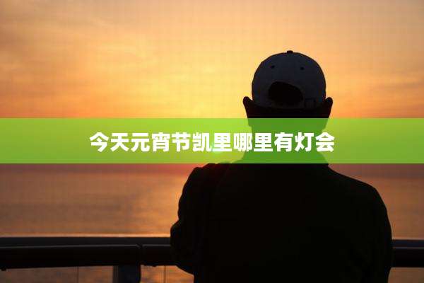 今天元宵节凯里哪里有灯会