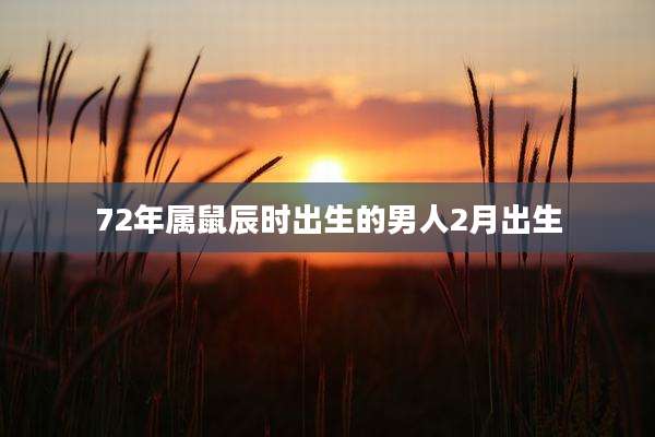 72年属鼠辰时出生的男人2月出生
