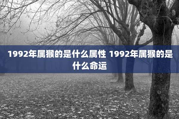 1992年属猴的是什么属性 1992年属猴的是什么命运