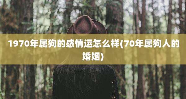 1970年属狗的感情运怎么样(70年属狗人的婚姻)