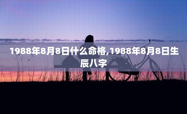 1988年8月8日什么命格,1988年8月8日生辰八字