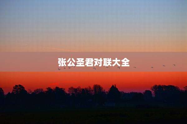 张公圣君对联大全