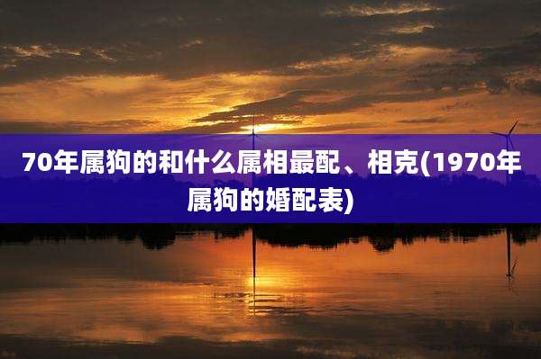 70年属狗的和什么属相最配、相克(1970年属狗的婚配表)