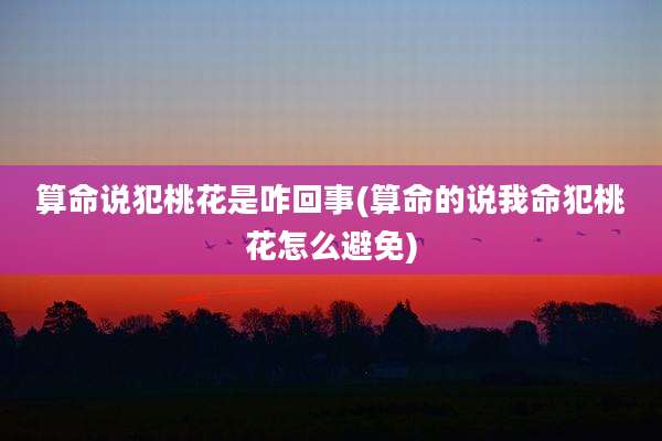 算命说犯桃花是咋回事(算命的说我命犯桃花怎么避免)
