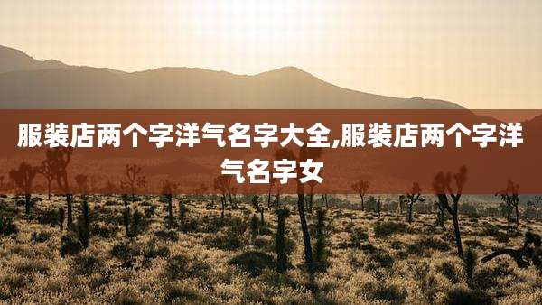 服装店两个字洋气名字大全,服装店两个字洋气名字女