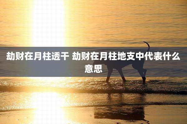 劫财在月柱透干 劫财在月柱地支中代表什么意思