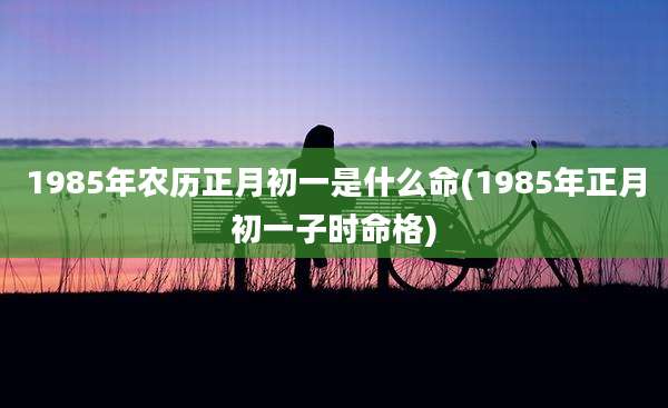 1985年农历正月初一是什么命(1985年正月初一子时命格)