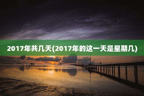 2017年共几天(2017年的这一天是星期几)