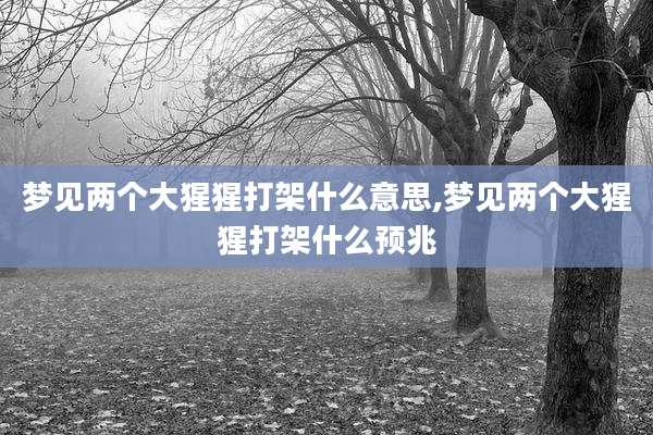 梦见两个大猩猩打架什么意思,梦见两个大猩猩打架什么预兆