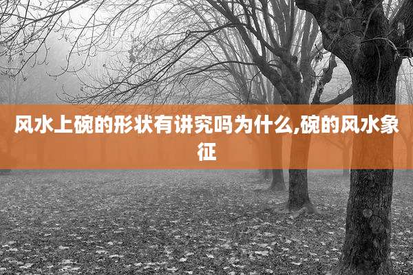 风水上碗的形状有讲究吗为什么,碗的风水象征
