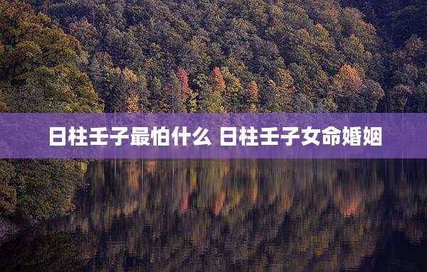 日柱壬子最怕什么 日柱壬子女命婚姻